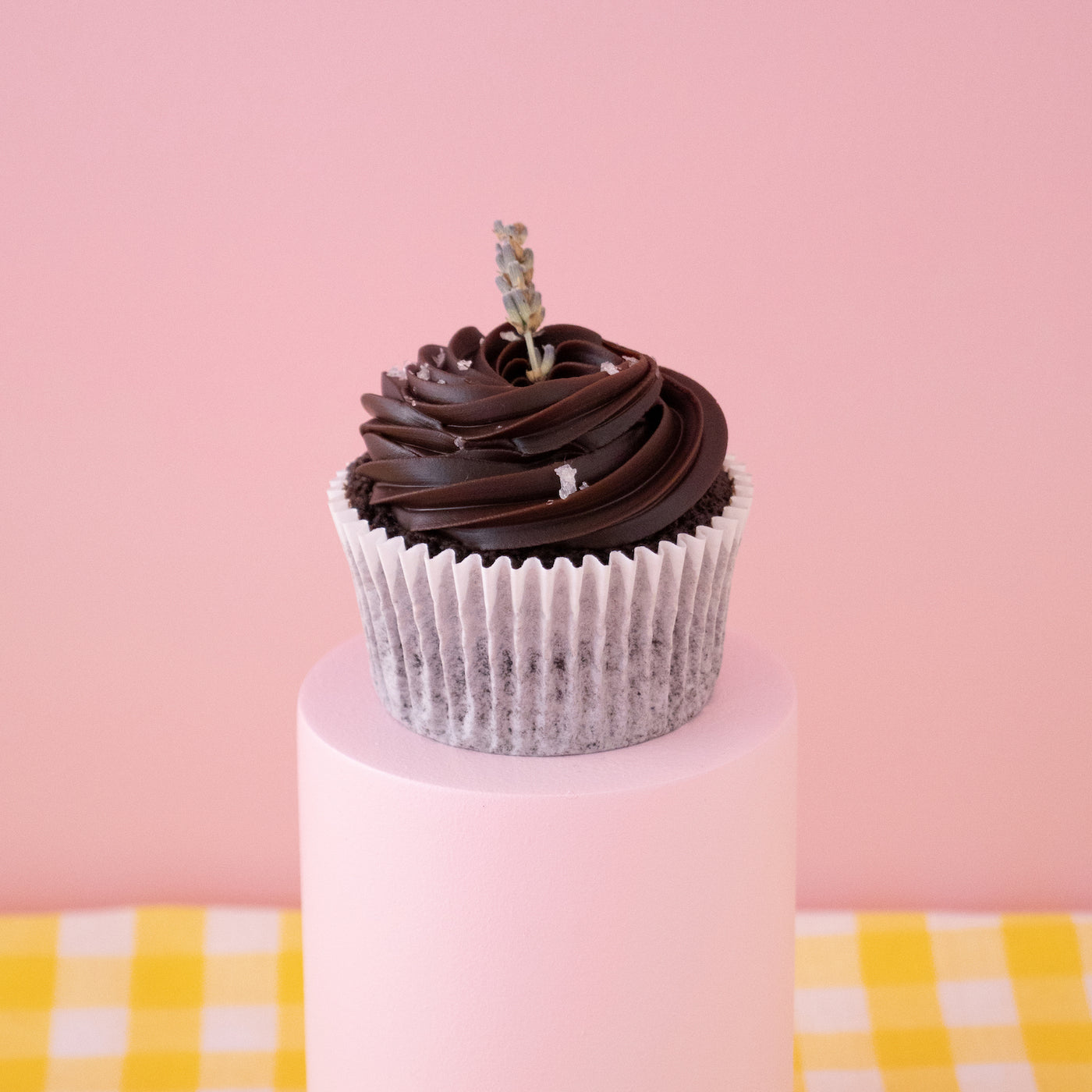 Lavender infused Salted Chocolate Ganache Cupcakes