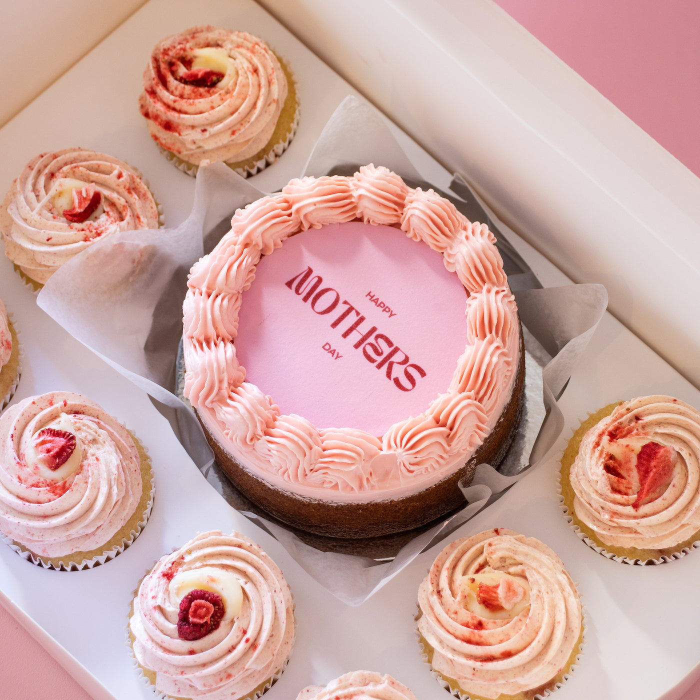 Mothers Day Cake and Cupcakes Bundle